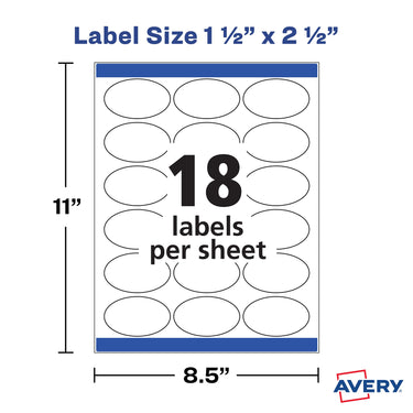 Avery Printable Blank Oval Labels, 1.5